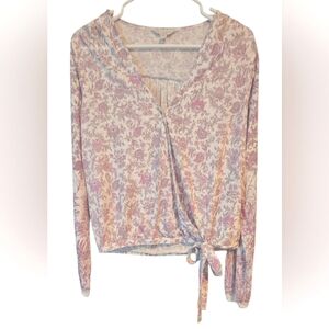 Lucky Brand Floral Faux Wrap Blouse
